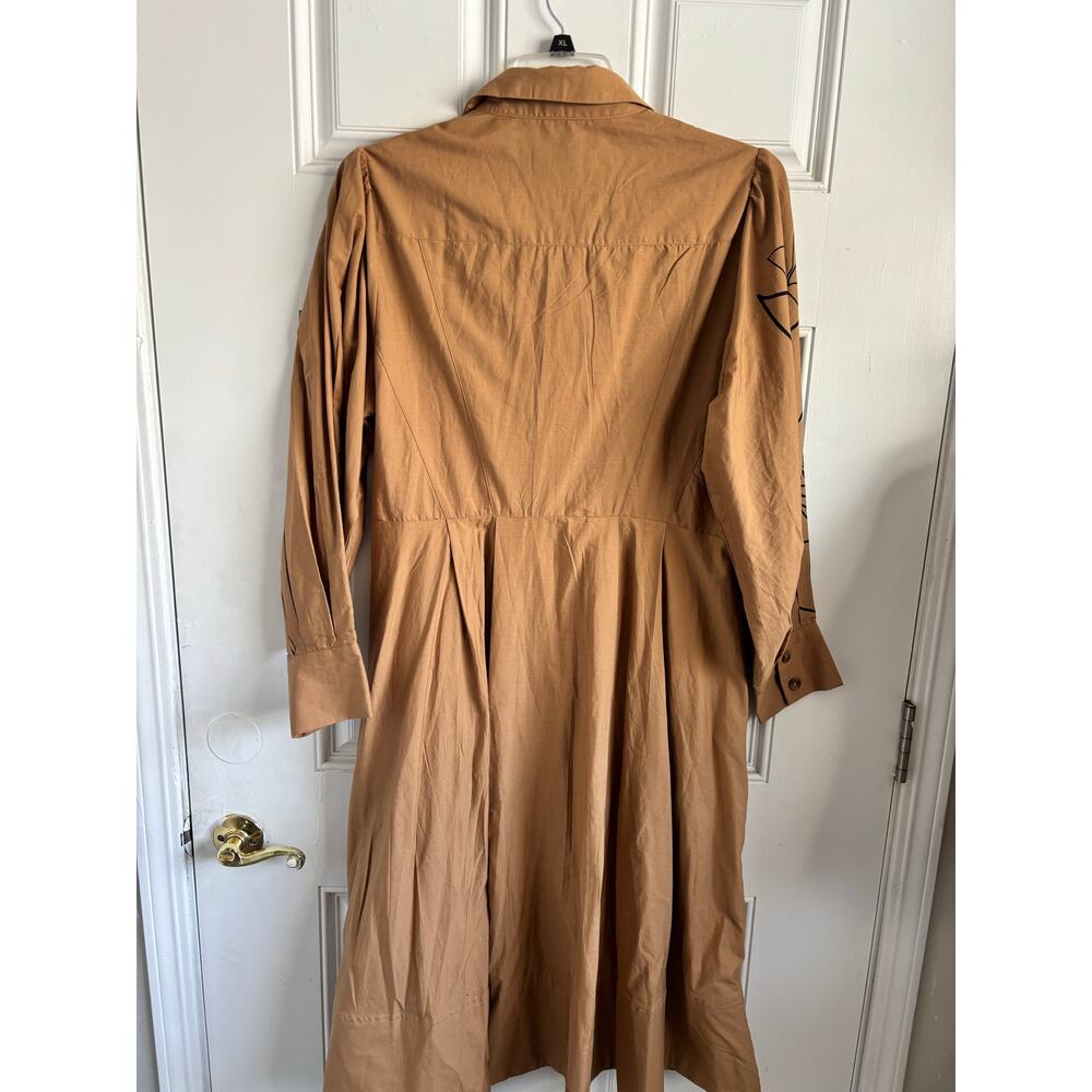 NWOT Anthropologie midi length long sleeve shirt dress size 14 - Picture 7 of 7